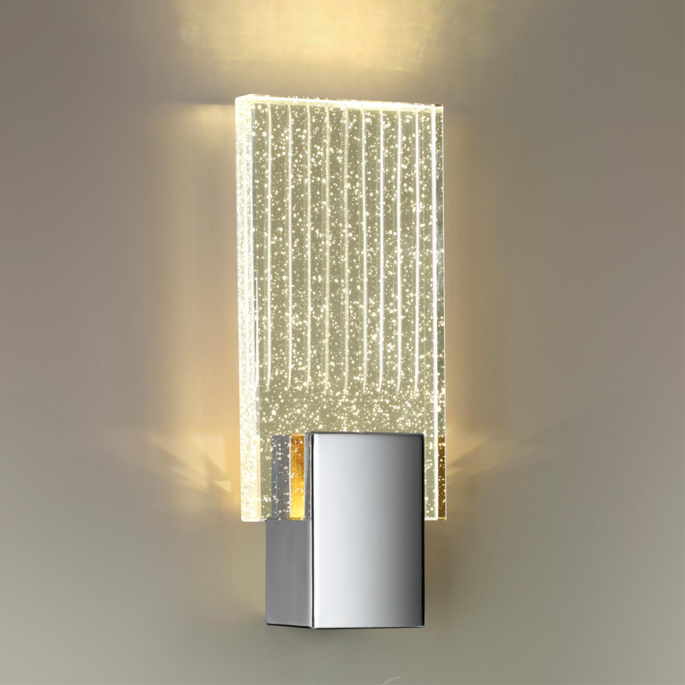 4363/5WL HIGHTECH ODL23 433 хром полированный/металл/стекло Настенный св-к IP20 LED 5W 261Лм 3000K RICCI