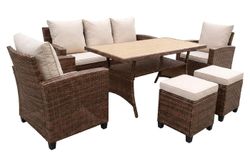 "Мэдисон" обеденная группа из искусственного ротанга, цвет коричневый