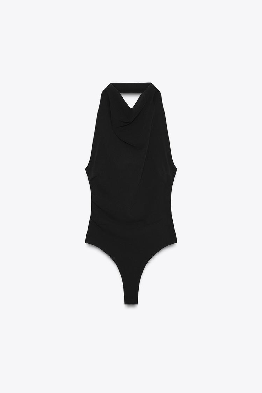 ZARA БОДИ С ГОРЛОВИНОЙ ХАЛТЕР И ОТКРЫТОЙ СПИНОЙ, ЧЕРНЫЙ