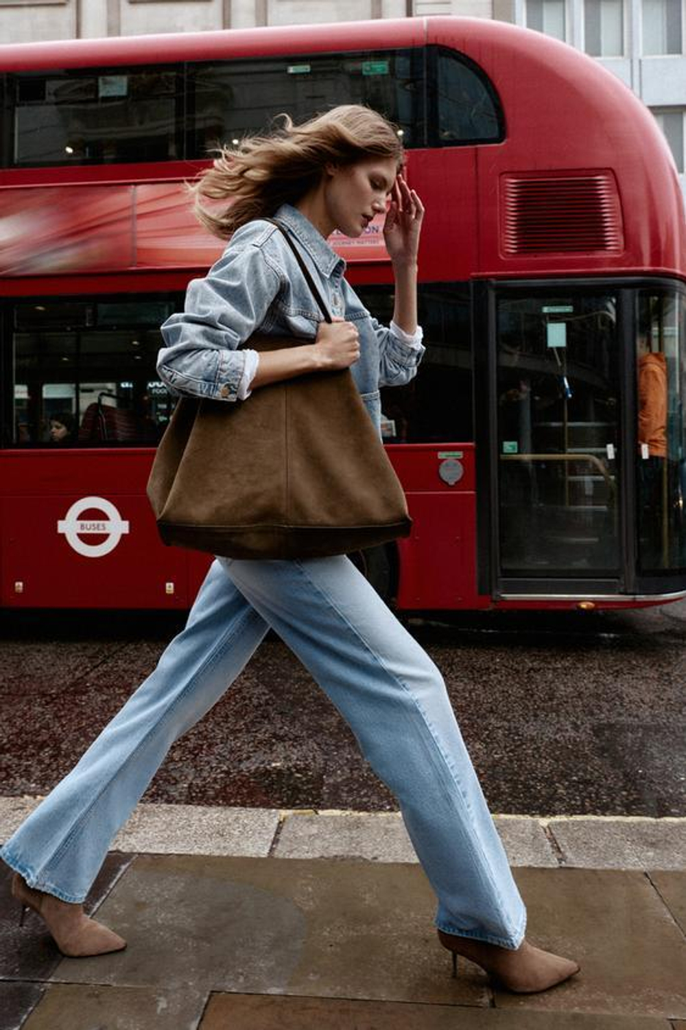 ZARA ДЖИНСЫ Z.04 FULL LENGTH С ВЫСОКОЙ ПОСАДКОЙ, ГОЛУБОЙ