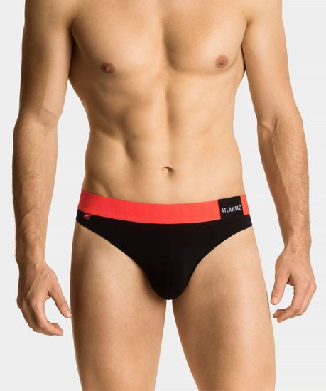 Мужские трусы слипы спорт Atlantic MP-1566, черно-красные