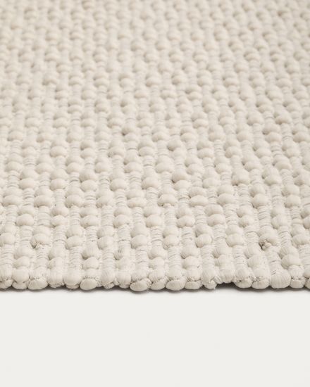 Ковер Mascarell из хлопка и полиэстера белого цвета 160 x 230 см