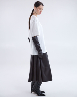 Юбка из искусственной кожи шоколад