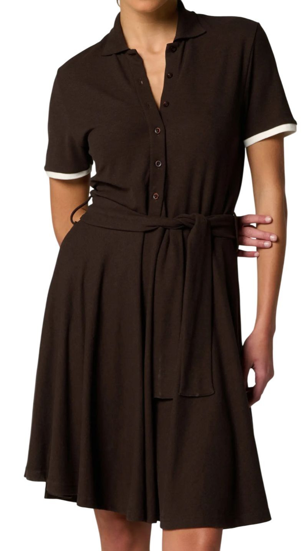 Теннисное платье Roland Garros Heritage Tina - шоколадное