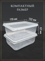 Контейнеры одноразовые пластиковые с крышкой 1000 мл 10 шт