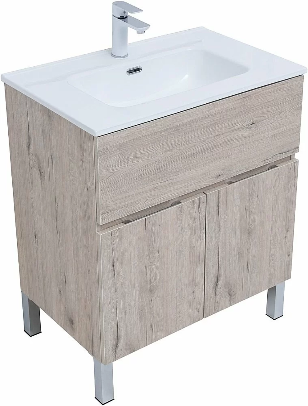 Тумба с раковиной Aquanet Алвита New 303902 70 дуб веллингтон/белый