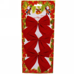Бант на ёлку «Красный бархат» 9 см (набор 3 шт)