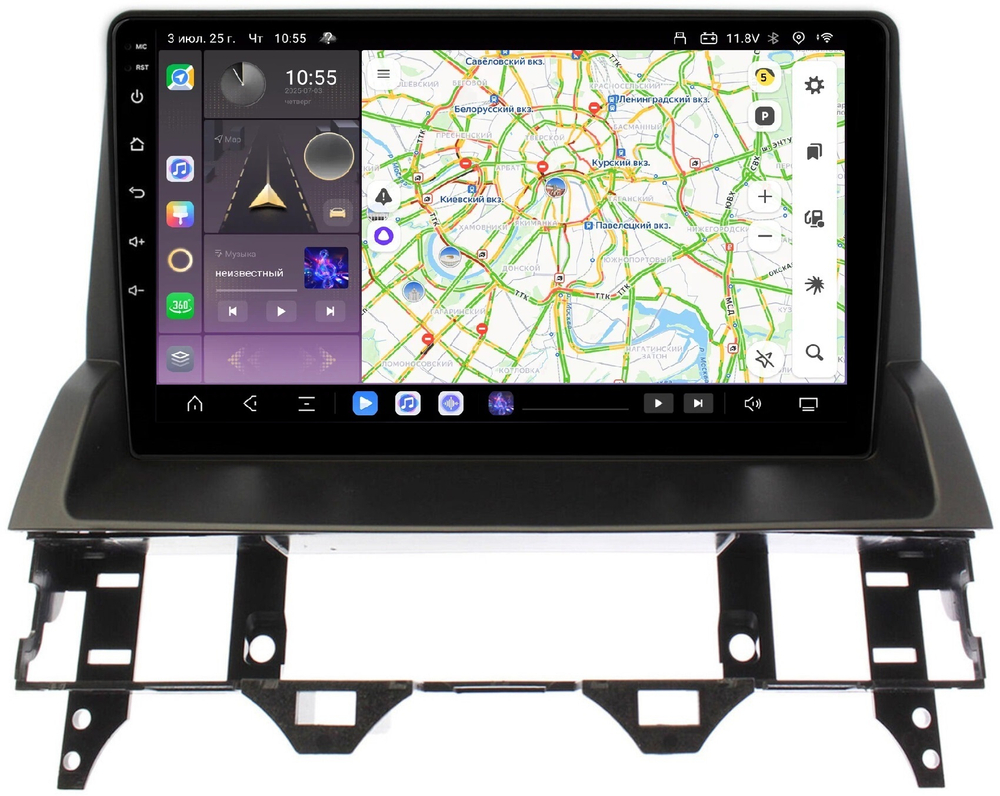 Магнитола для Mazda 6 2002-2007 (вместо верхнего бардачка) - Carmedia SF-9506-B QLed, Android 13, TS20, CarPlay, SIM-слот