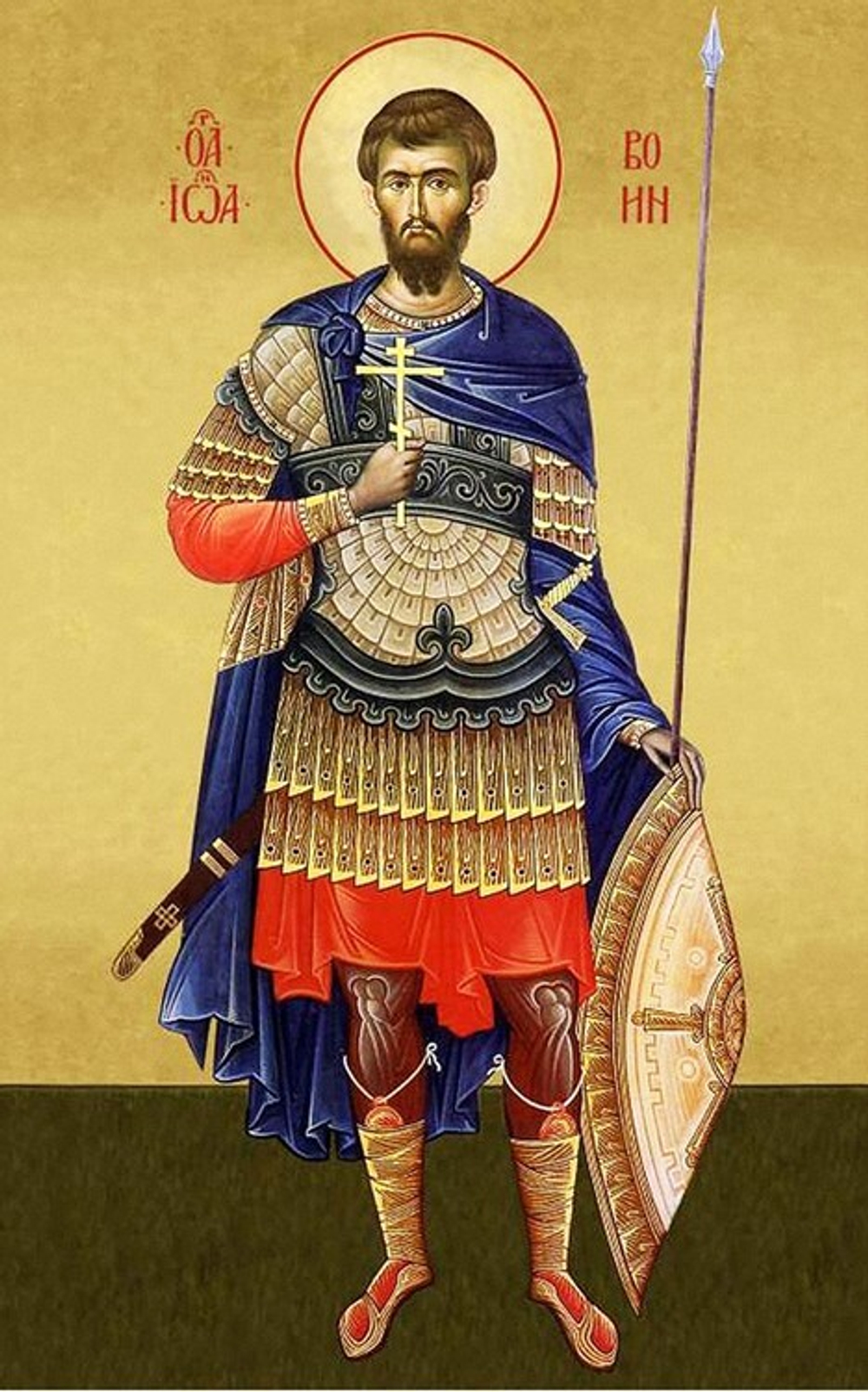 Икона под старину А5. Дерево, холст (святые мужи)