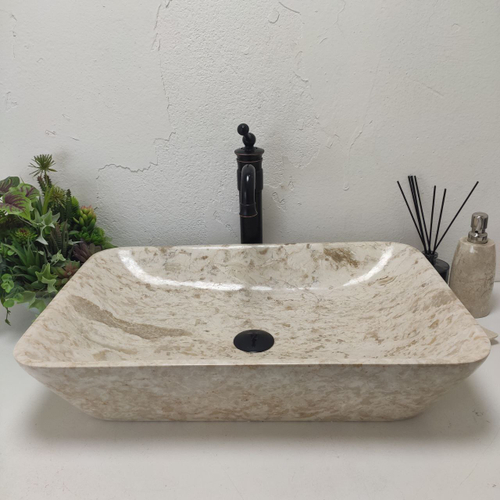 Раковина из мрамора Rectangle Big Cream SM-61588 60*40*13