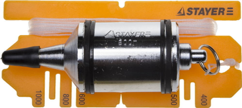 Отвес STAYER ″PROFI″ строительный со шнуром, с противоударными ободками, 800 г