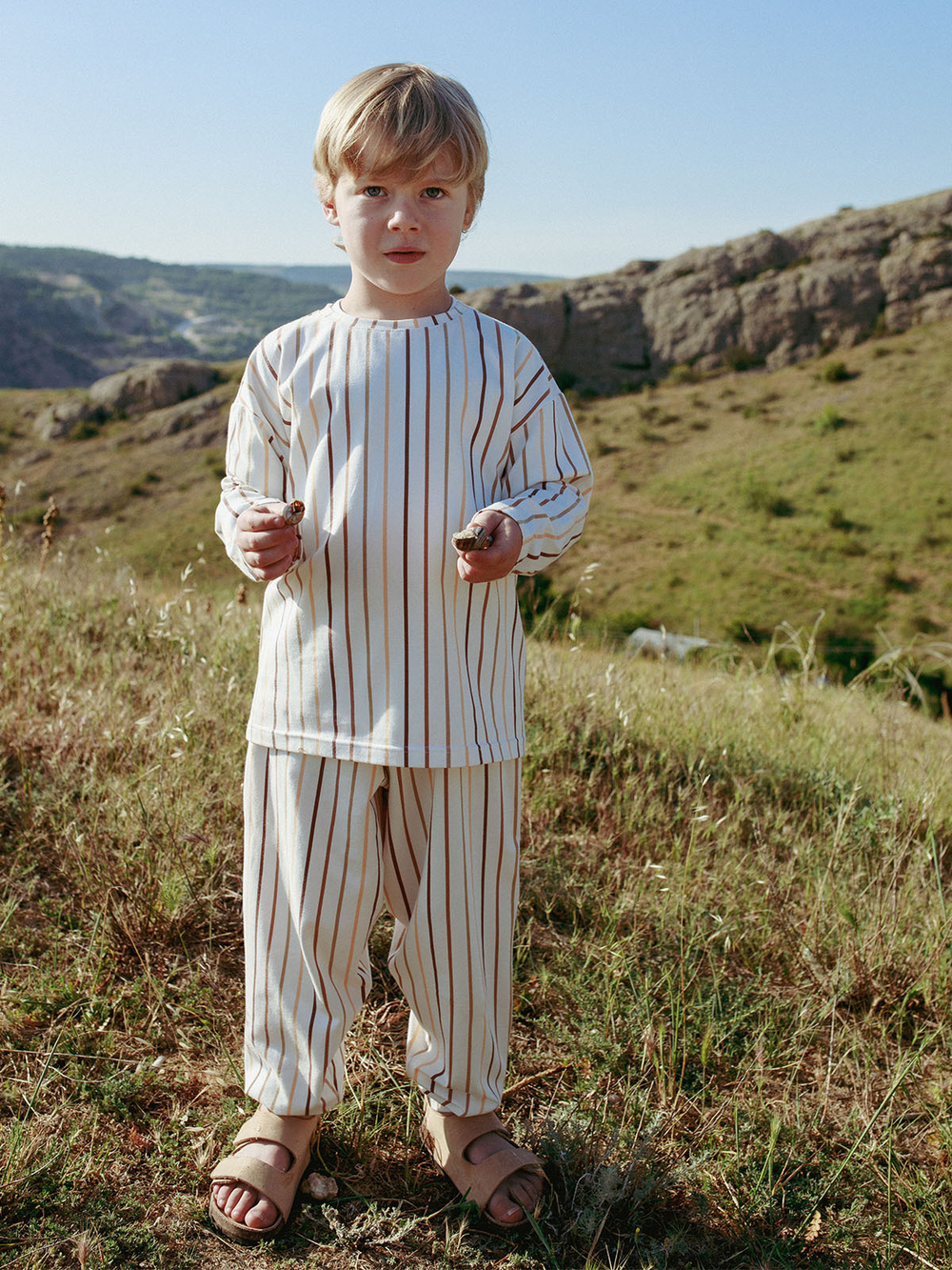 Брюки оверсайз Mjölk Ecru Stripes