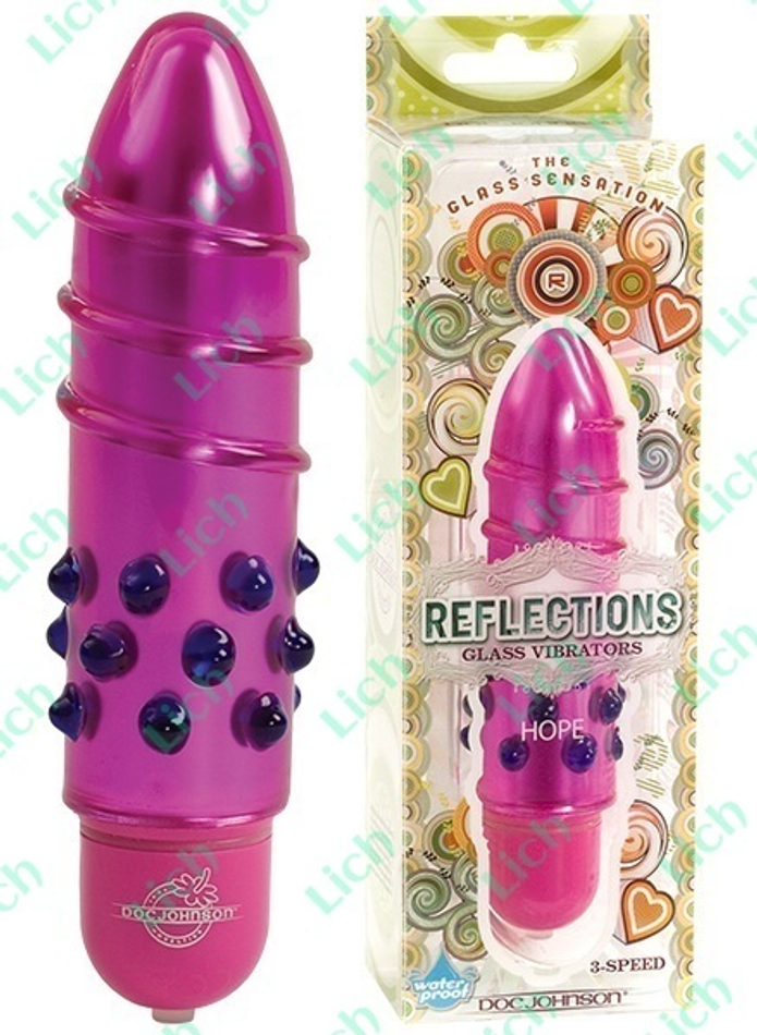 Розовый вибратор из стекла REFLECTIONS HOPE