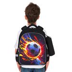 Рюкзак BRAUBERG KIDS MIND с пеналом в комплекте, 2 отделения, "Football", 40х28х18 см, 273178