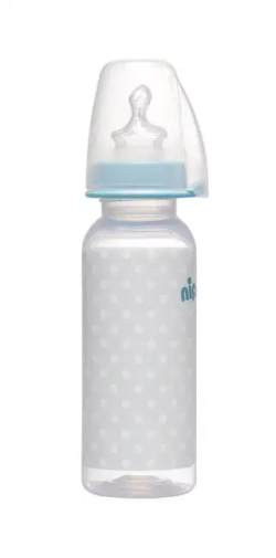 Бутылочка пластиковая NiP "Trendy" boy 250 мл с соской силикон для мальчика
