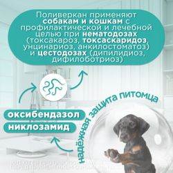 Сахарные кубики от гельминтов, широкого спектра действия для собак и кошек Поливеркан Ceva, 8шт. Никлозамид/Оксибендазол