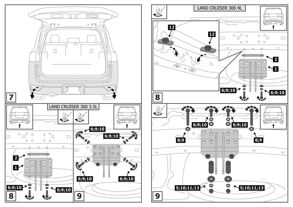 Фаркоп с элект. Smart, для Toyota Land Cruiser 300 2021-н.в., шар A, 2500/75 кг, F.5716.002, Berg (паспорт, сертификат)