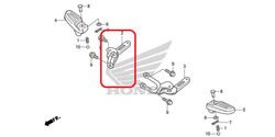 50715-KWN-710. BRACKET COMP., R. PILLION STEP. Passenger step footrest bracket Honda PCX