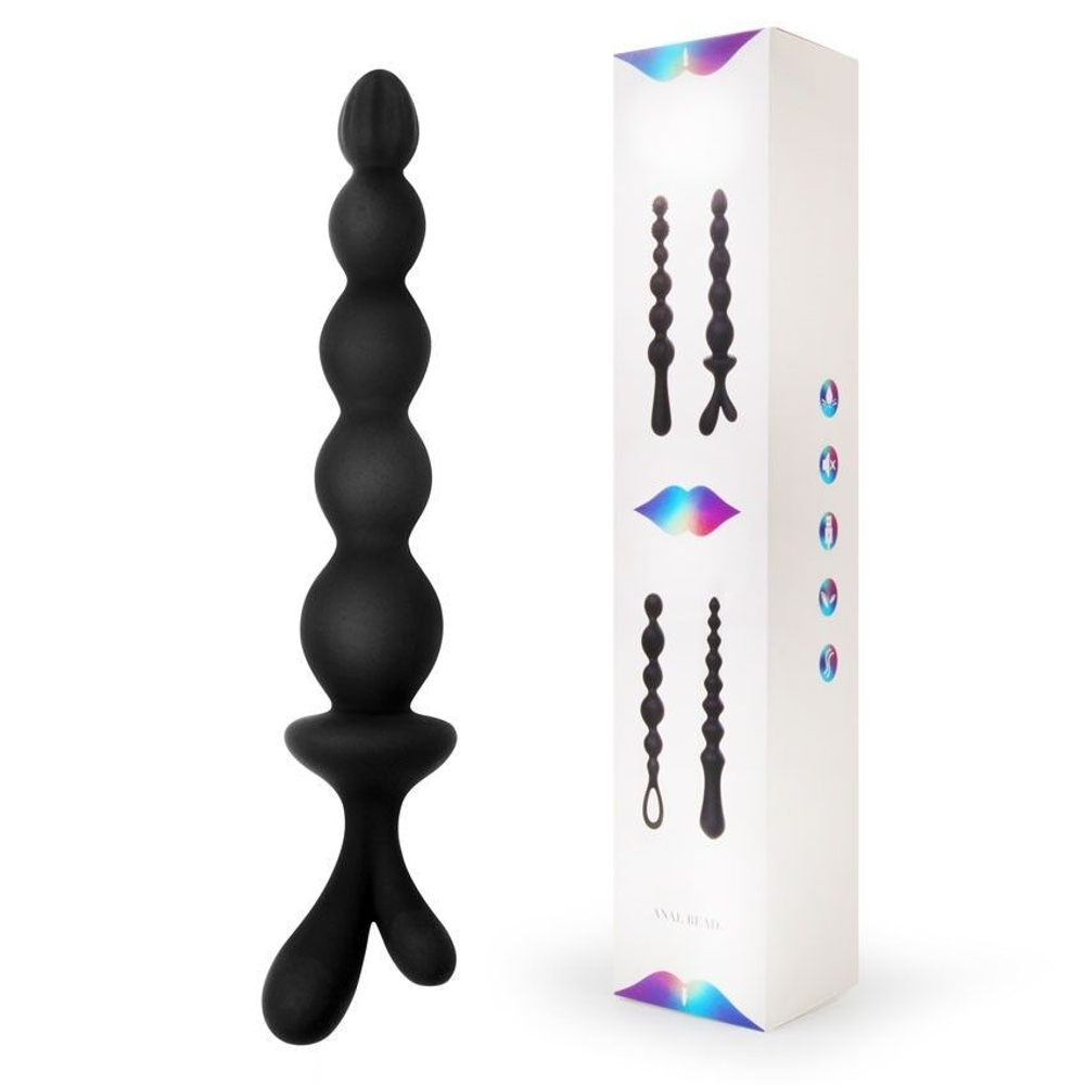 Черная анальная цепочка в форме ёлочки (Цвет: черный)