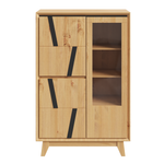 Шкаф для посуды 21 ALINA из дерева, цвет светлое дерево/ черный