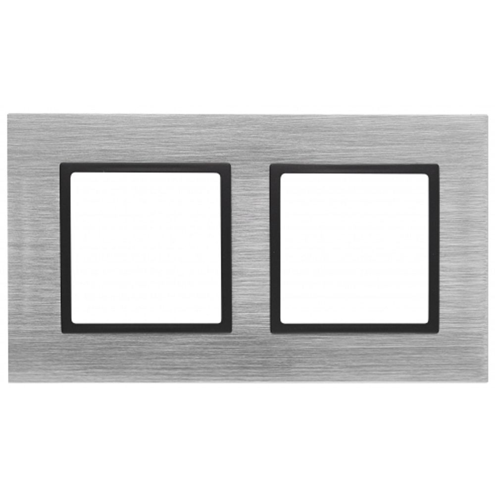 14-5202-41 ЭРА Рамка на 2 поста, металл, Эра Elegance, сталь+антр