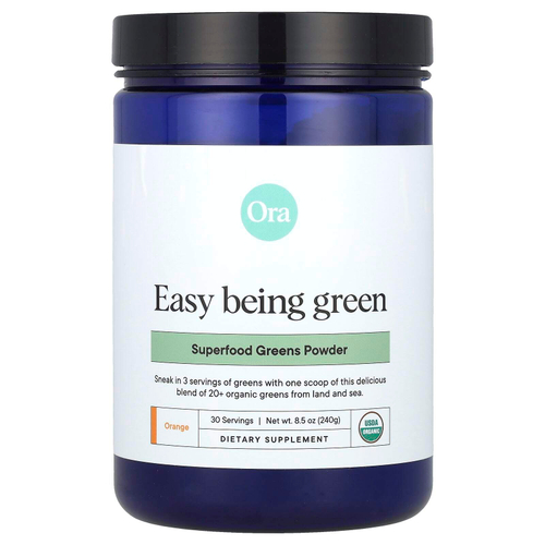 Ora, Easy Being Green, порошок из зелени, суперфуды, со вкусом апельсина, 240 г (8,5 унции)