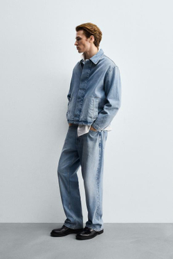 ZARA ДЖИНСЫ STRAIGHT FIT, СИНИЙ