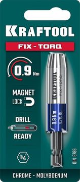 KRAFTOOL FIX-TORQ 0.9 Нм динамометрический адаптер для бит (64035-0.9)