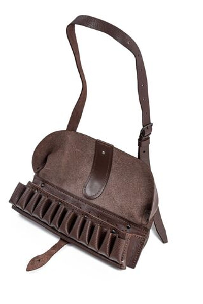 Патронташ 24х12 двухрядный / кожа / черный