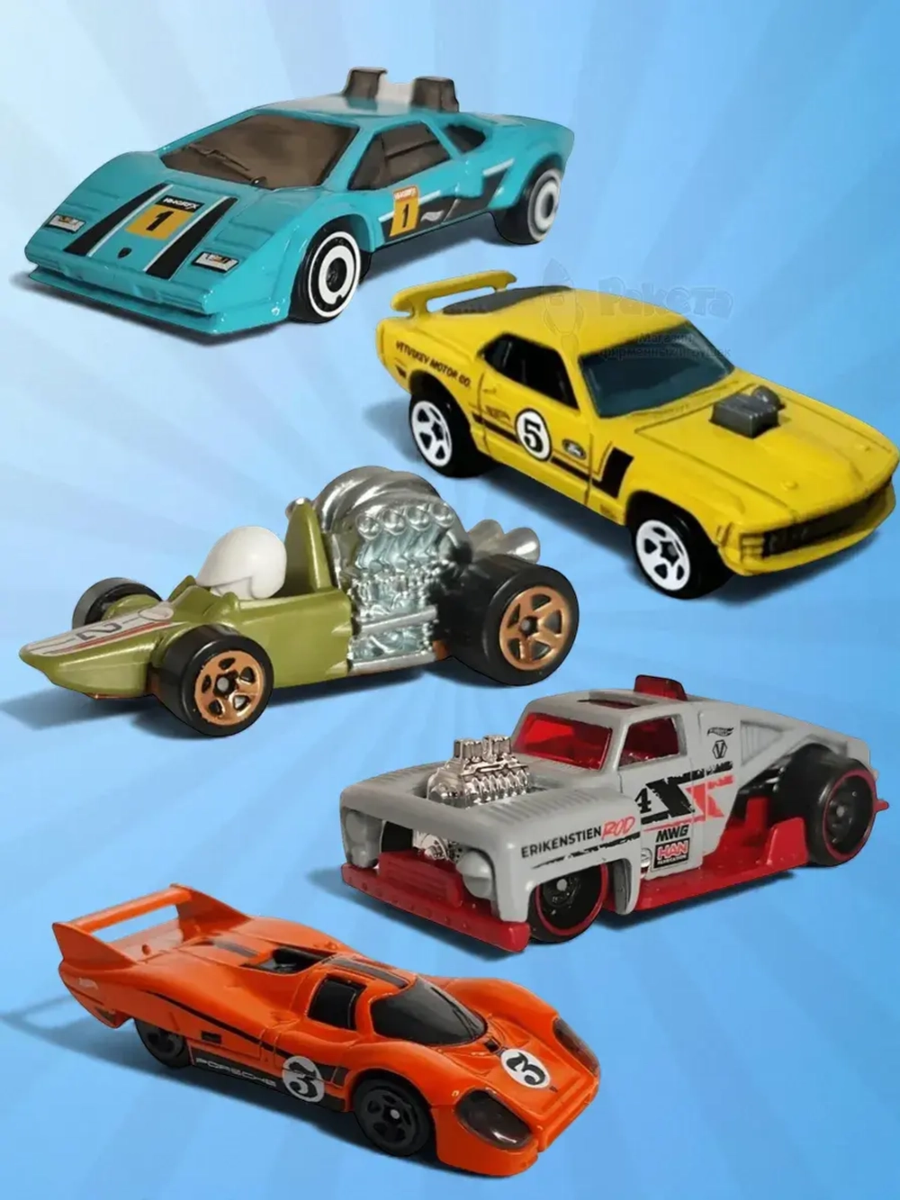 Набор из 5 машинок Хот Вилс Retro Racers HTV50