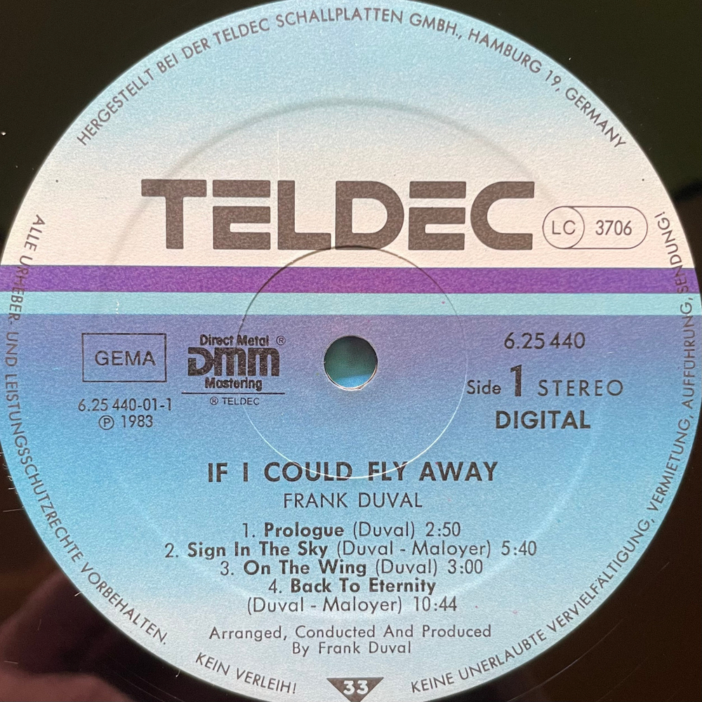 Frank Duval ‎– If I Could Fly Away (Германия 1983г.)