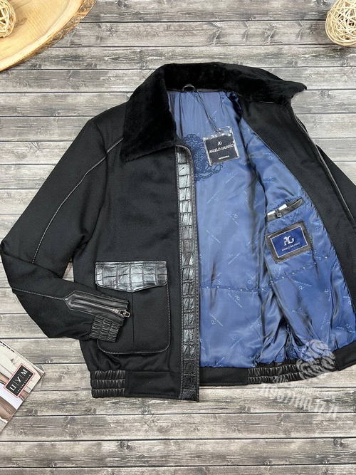 Куртка Angelo Galasso со вставками из кожи крокодила