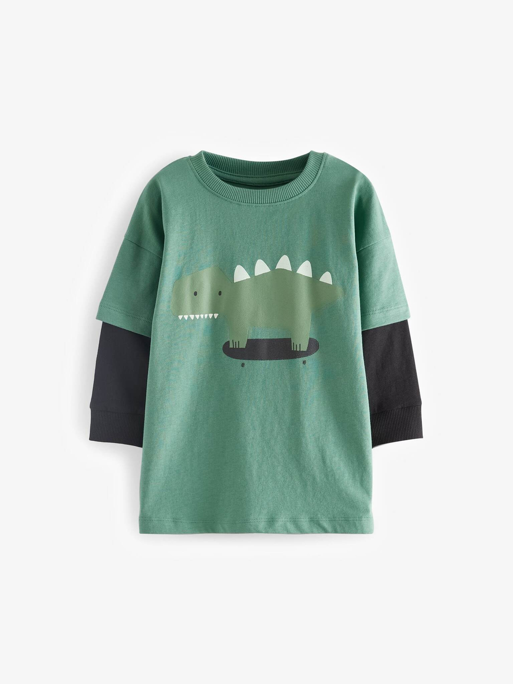 Лонгслив для мальчика Next B33-805, 3 шт., Зеленый, Черный, Кирпичный