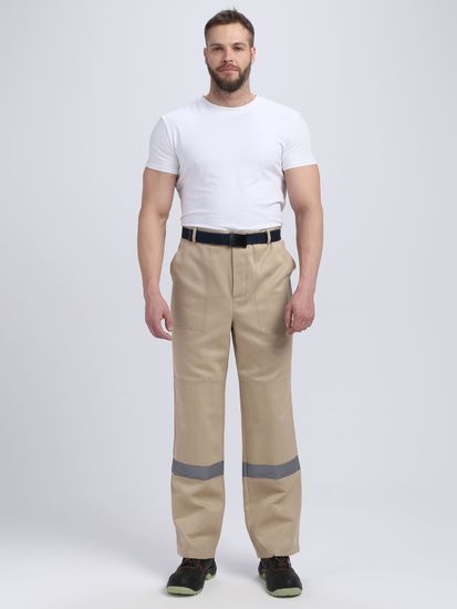Костюм "Лигор-1" СОП брюки (бежевый/т.серый)
