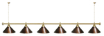 Лампа STARTBILLIARDS 6 пл. (плафоны золотые,штанга золотая,фурнитура золото)