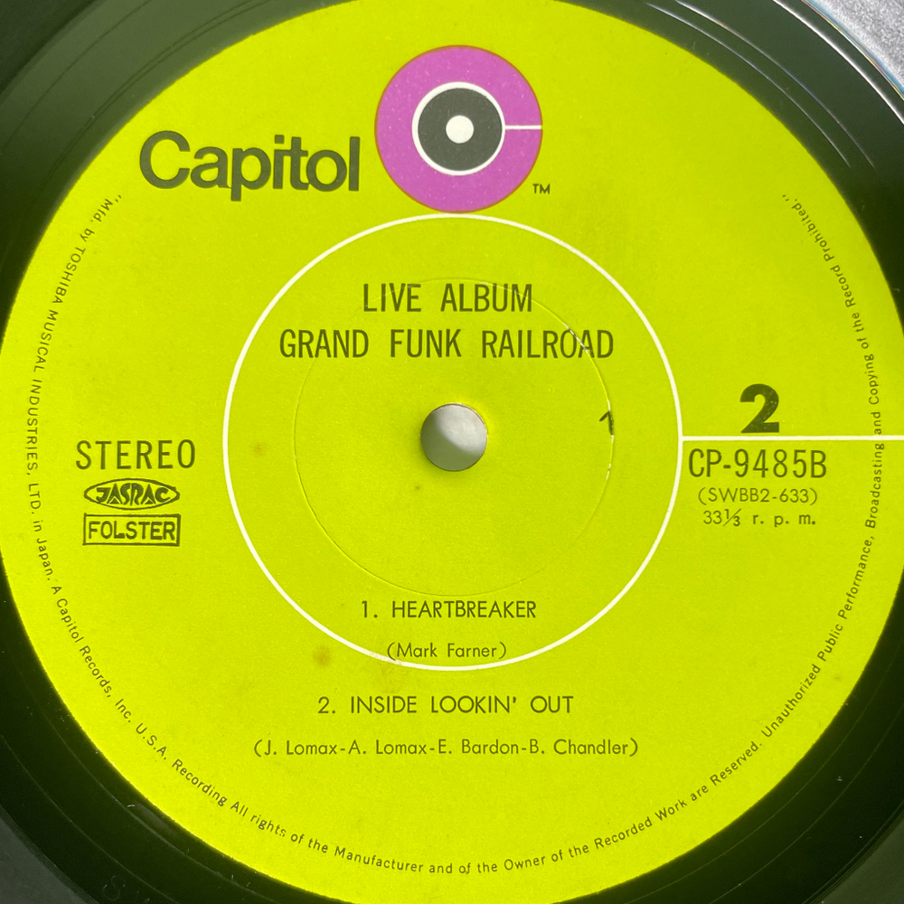 Grand Funk - Live Album 2LP (Япония 1970г.)