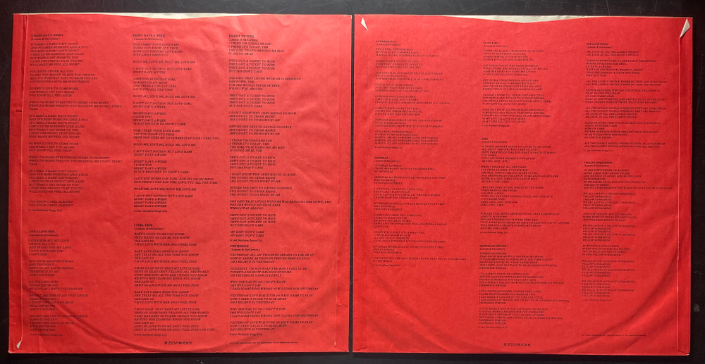 The Beatles ‎– 1962-1966 2LP (Япония 1982г.) Red
