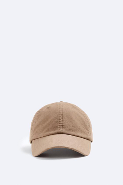 ZARA КЕПКА ИЗ ТКАНИ SOFT С РЕЛЬЕФНЫМ УЗОРОМ, КОРИЧНЕВЫЙ