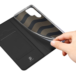 Чехол книжка из PU кожи черного цвета от Dux Ducis для Samsung Galaxy S23 Ultra, серия Skin Pro Series Case