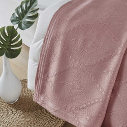 Покрывало 230х250 и 2 декоративные наволочки Arya home Talin сухая роза