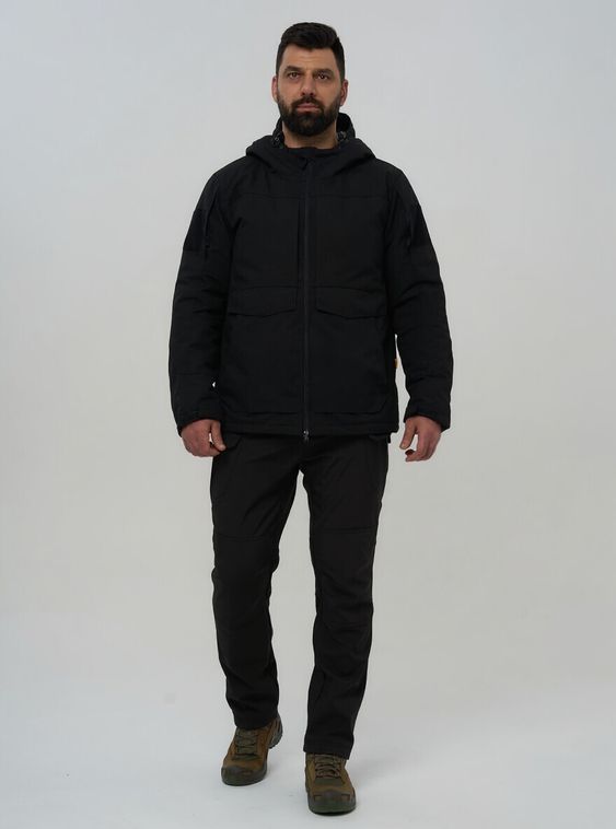 Тактическая зимняя куртка (Бушлат) с фольгой Черный