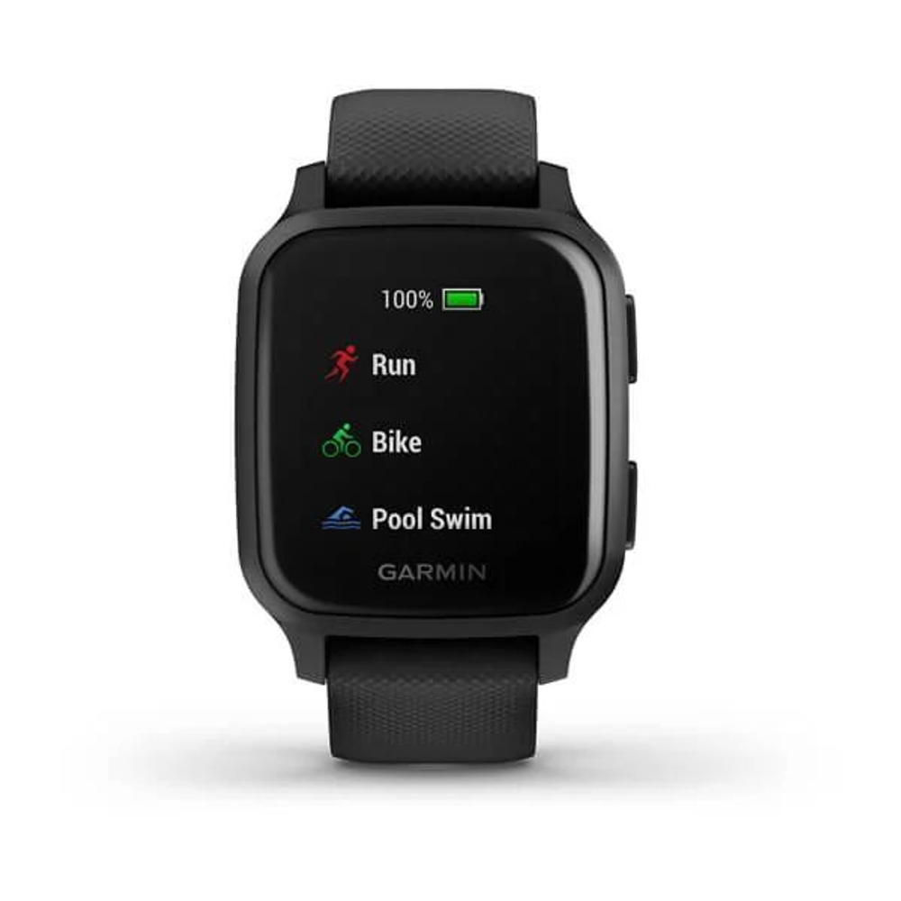 Смарт-часы Garmin Venu Sq  Music Edition черный с серым алюминиевым безелем , 010-02426-10