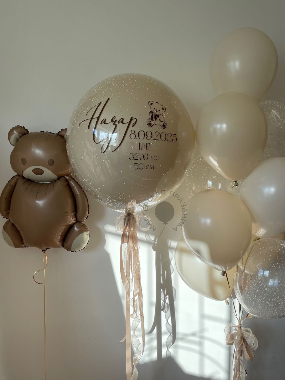 Воздушные шары на выписку Мишка Барни №8503  Изображение3