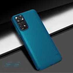 Тонкий жесткий чехол синего цвета от Nillkin для Xiaomi Redmi Note 11S, серия Super Frosted Shield