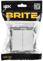 BRITE Выключатель 2-клавишный перекрестный 10А ВС10-2-3-БрБ белый IEK