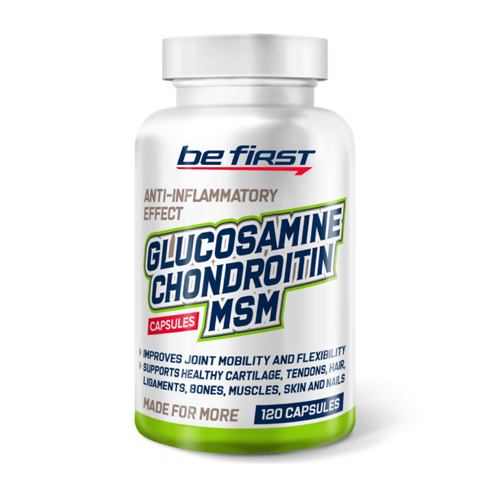 Глюкозамин Хондроитин МСМ, Glucosamine Chondroitin MSM, Be First, 120 капсул