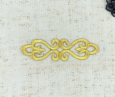Термоаппликация орнамент, р. 12,3х3,6 см, золото