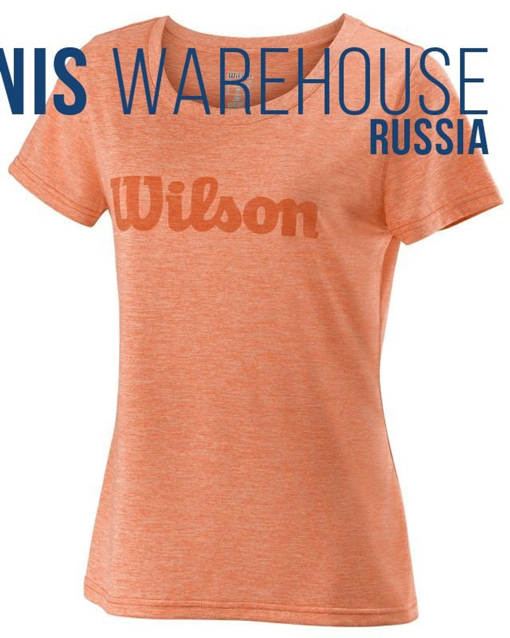 Женская футболка теннисная Wilson Uwii Script Tech Tee - burn orange