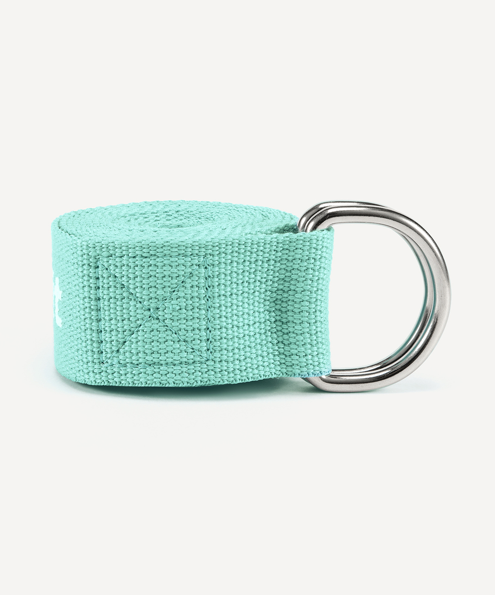 Ремень для йоги YB-100 183 см, хлопок, мятный