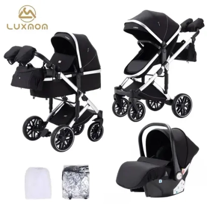Детская коляска Luxmom F2A 3в1 (черный)